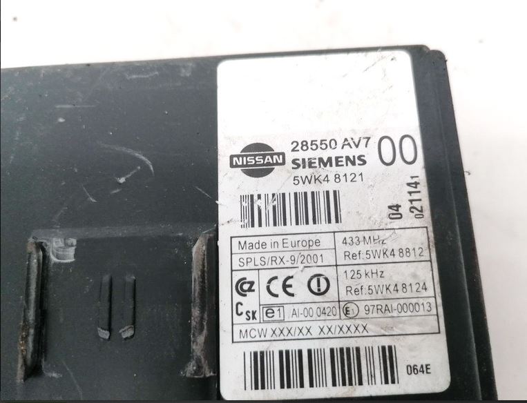 5WK4 8121 Nissan Primera, P12 2002.01 - 2008.12 Genel Modül Konfor Rölesi (Ünite) 28550AV700