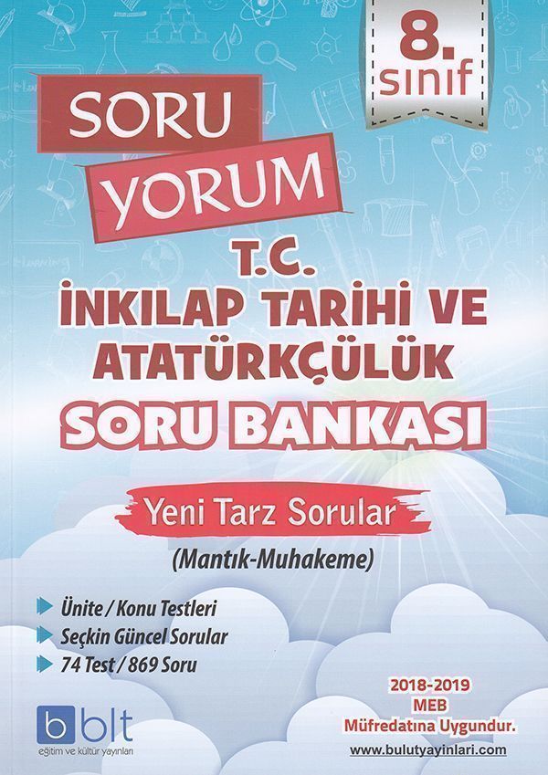 Bulut Eğitim ve Kültür Yayınları 8. Sınıf Soru Yorum T. C. İnkılap Tarihi ve Atatürkçülük Soru Bankası