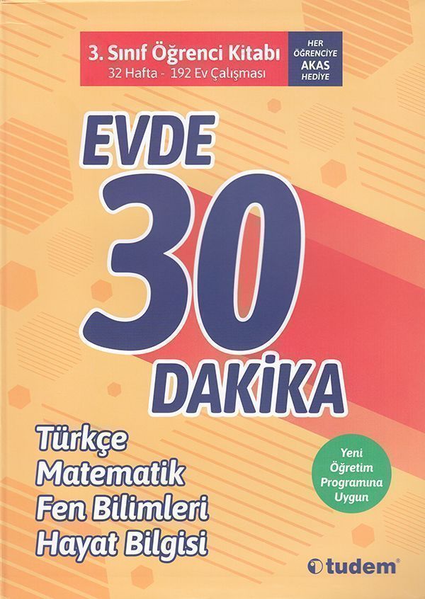 Tudem 3. Sınıf Evde 30 Dakika Türkçe Matematik Fen Bilimleri Hayat