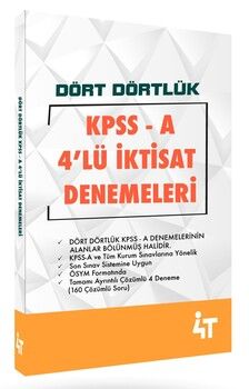 4T Yayınları KPSS A Dört Dörtlük 4lü İktisat Denemeleri