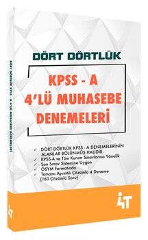 4T Yayınları KPSS A Dört Dörtlük 4lü Muhasebe Denemeleri