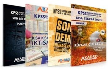 A Kadro Yayınları KPSS Kurum Sınavları ve Mülakatlar İçin Son Tekrar Notları 4 lü Set