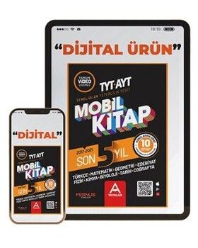 A Yayınları TYT AYT Son 5 Yıl TÜM DERSLER 10 BRANŞ Çıkmış Soru ve Çözümleri Mobil Kitap