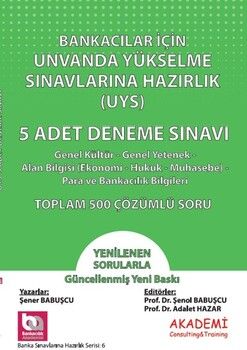 Akademi Eğitim Bankacılar İçin Unvanda Yükselme Sınavına Hazırlık 5 Adet Deneme Sınavı