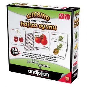 Anatolian Meyveler ve Sebzeler Hafıza Oyunu 54 Parça Oyun