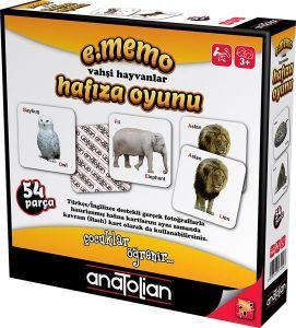Anatolian Vahşi Hayvanlar Hafıza Oyunu 54 Parça Oyun