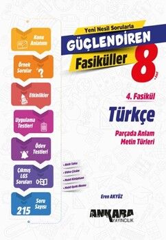 Ankara Yayıncılık 8. Sınıf Türkçe Güçlendiren 4 Fasikül