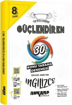 Ankara Yayıncılık 8. Sınıf İngilizce Güçlendiren 30 Konu Tarama Denemesi
