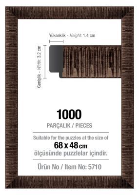Art Puzzle 1000'lik Kahverengi 68 x 48 cm Puzzle Çerçevesi (30 mm)