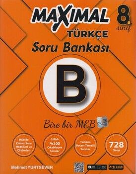 Artı Zeka Yayınları 8. Sınıf Türkçe B Maximal Soru Bankası