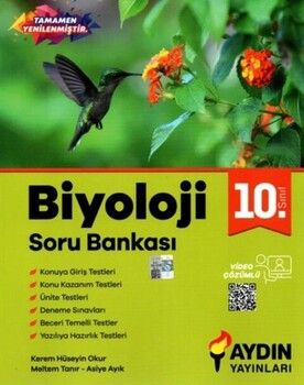 Aydın Yayınları 10. Sınıf Biyoloji Soru Bankası