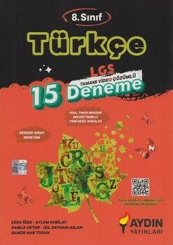 Aydın Yayınları 8. Sınıf LGS Türkçe 15 Deneme