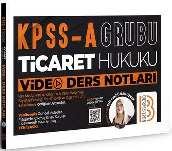 Benim Hocam KPSS A Grubu Ticaret Hukuku Video Ders Notları
