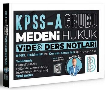 Benim Hocam Yayınları KPSS A Grubu Medeni Hukuk Video Ders Notları