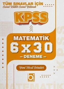 Bigelio Yayıncılık KPSS Matematik 6x30 Deneme