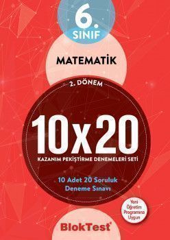 Bloktest Yayınları 6. Sınıf 2. Dönem Matematik 10x20 Kazanım Pekiştirme Denemeleri Seti