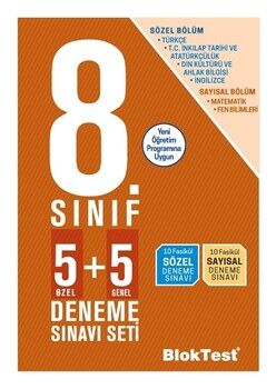 Bloktest Yayınları 8. Sınıf 5 + 5 Sözel Bölüm Deneme Sınavı