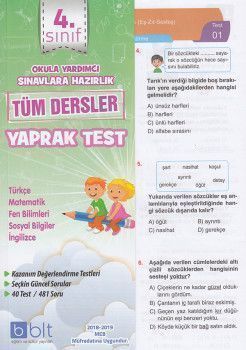 Oscar Yayinlari 4 Sinif Tum Dersler Eba Yaprak Test Kitapisler Isler Kitabevleri