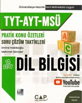 Çap Yayınları TYT AYT MSÜ Dil Bilgisi Konu Özetleri Soru Çözüm Taktikleri