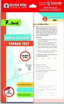 Özdebir Yayınları 7. Sınıf Sosyal Bilgiler Yaprak Test