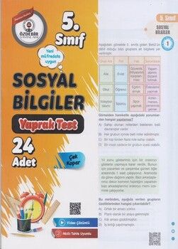 Özdebir Yayınları 5. Sınıf Sosyal Bilgiler Yaprak Test