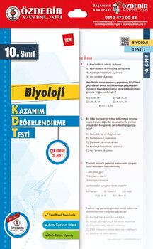 Özdebir Yayınları 10. Sınıf Biyoloji Yaprak Test