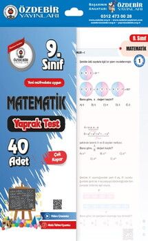 Özdebir Yayınları 9. Sınıf Matematik Yaprak Test