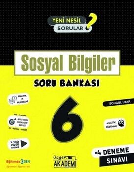 Üçgen Yayıncılık  6. Sınıf Sosyal Bilgiler Soru Bankası 4 Adet Deneme Sınavı