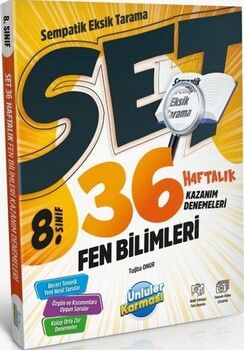 Ünlüler Yayınları 8. Sınıf Fen Bilimleri SET 36 Haftalık Kazanım Denemeleri