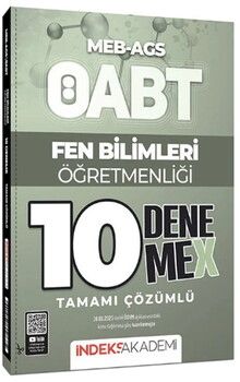 İndeks Akademi 2025 ÖABT MEB AGS Fen Bilimleri Öğretmenliği 10 DenemeX Çözümlü
