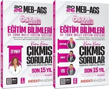 İndeks Akademi 2026 MEB AGS Eğitim Bilimleri ve Türk Milli Eğitim Sistemi ÖSYM nin İndeksi Çıkmış Sorular Son 15 Yıl Çözümlü Set