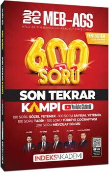 İndeks Akademi 2026 MEB AGS Son Tekrar Kampı 600 Soru Bankası