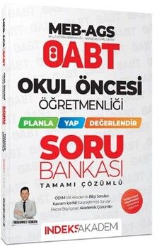 İndeks Akademi ÖABT MEB AGS Okul Öncesi Öğretmenliği Planla Yap Değerlendir Soru Bankası