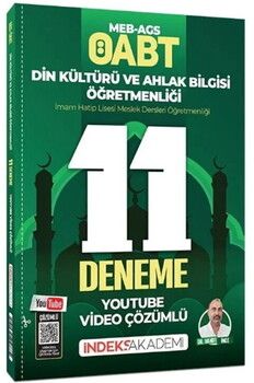 İndeks Akademi ÖABT MEB AGS Din Kültürü ve Ahlak Bilgisi 11 Deneme YOUTUBE Video Çözümlü