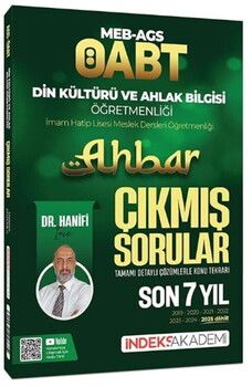  İndeks Akademi ÖABT MEB AGS Din Kültürü ve Ahlak Bilgisi Ahbar Çıkmış Sorular Son 7 Yıl