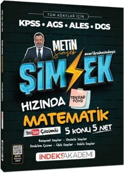 İndeks Akademi KPSS MEB AGS ALES DGS Şimşek Hızında Matematik Tekrar Föyü Youtube Video Çözümlü