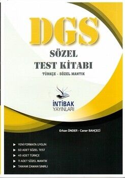 İntibak Yayınları DGS Sözel Test Kitabı