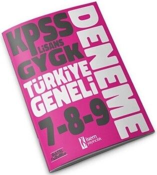 İsem Yayınları 2022 KPSS GYGK Türkiye Geneli Deneme Sınavları 7-8-9
