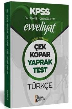 İsem Yayınları KPSS Ön Lisans Ortaöğretim Türkçe Evveliyat Çek Kopar Yaprak Test