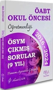 CBA Yayınları ÖABT MEB AGS Okul Öncesi Öğretmenliği Çıkmış Sorular Son 9 Yıl Çözümlü
