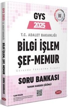 Data Yayınları 2025 GYS Adalet Bakanlığı Bilgi İşlem Taşra Şef Memur Soru Bankası