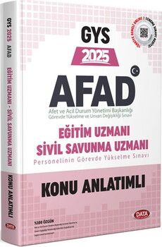 Data Yayınları 2025 GYS AFAD Eğitim Uzmanı Sivil Savunma Uzmanı Konu Anlatımlı