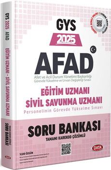 Data Yayınları 2025 GYS AFAD Eğitim Uzmanı Sivil Savunma Uzmanı Soru Bankası