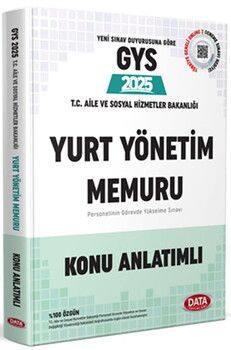 Data Yayınları 2025 T.C. Aile ve Sosyal Hizmetler Bakanlığı Yurt Yönetim Memuru GYS Konu Anlatımlı