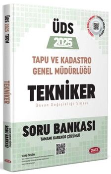 Data Yayınları 2025 Tapu ve Kadastro Genel Müdürlüğü UDS Tekniker Soru Bankası Karekod Çözümlü