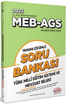 Data Yayınları 2025 MEB AGS Türk Milli Eğitim Sistemi ve Mevzuat Bilgisi Soru Bankası