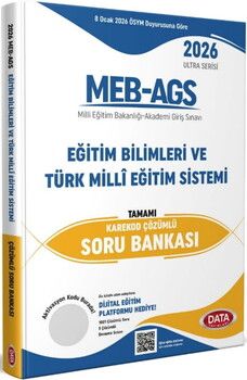 Data Yayınları 2026 MEB AGS Ultra Serisi Eğitimin Temelleri Türk Milli Eğitim Sistemi Tamamı Çözümlü Soru Bankası