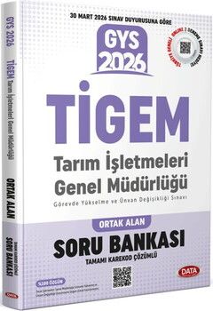 Data Yayınları 2026 GYS TİGEM Tarım İşletmeleri Genel Müdürlüğü Ortak Alan Soru Bankası