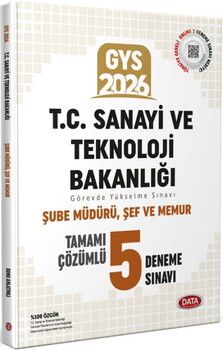 Data Yayınları 2026 GYS T.C. Sanayi Ve Teknoloji Bakanlığı Şube Müdürü Şef Tamamı Çözümlü 5 Deneme