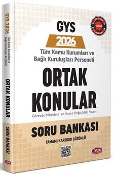 Data Yayınları 2026 Türkiye Kamu Kurumları Ve Bağlı Kuruluşları Personeli GYS ve Unvan Değişikliği Ortak Konular Soru Bankası
